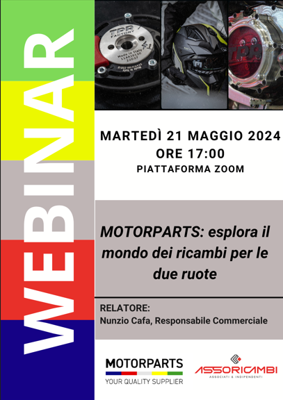 Webinar Motorparts: “Nuove opportunit di business: il mondo dei ricambi a due ruote”.